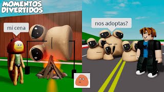 BROOKHAVEN MOMENTOS DIVERTIDOS VESTIDOS DE POU ROBLOX [upl. by Ylram552]