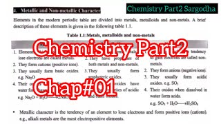 Metallic and Non Metallic Characters  Chemistry Part2 Chap1 [upl. by Anen377]