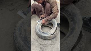 Tyre Cutting Handmade Techniques Process [upl. by Gladdie]