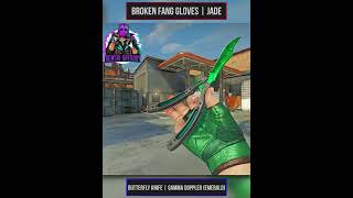 Butterfly Knife  Gamma Doppler Emerald  Broken Fang Gloves  Jade  Combos  CSGO Shorts [upl. by Atina]