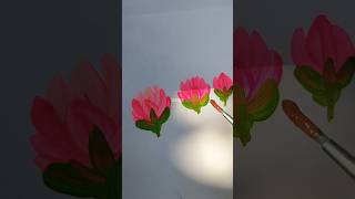 One stroke tutorial mangolia flowers painting creativityshortvideoyoutubeshortsviralvideo [upl. by Idid]