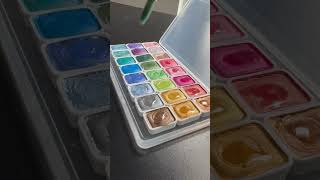 Unboxing Metallic Watercolours unboxing watercolor metallic art colour swatches calm paints [upl. by Kcinemod]