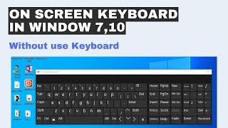 how to add OnScreen Keyboard to Taskbar in Windows 710  Open on screen keyboard [upl. by Euqinna344]