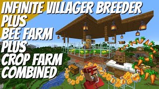 How to make an Infinite Villager Breeder plus Bee Farm amp Carrot Farm ALL IN ONE in Minecraft 115 [upl. by Dickerson]