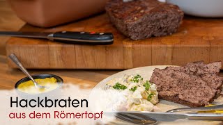 Hackbraten Ein Klassiker unter den Römertopf Rezepten [upl. by Idelia]