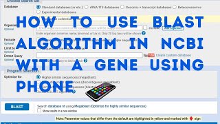 How to use BLAST algorithm in NCBI [upl. by Nilatak925]