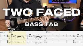 Linkin Park  Two Faced  Bass Cover  Play Along Tabs and Notation [upl. by Mehta]