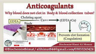 Introduction to Anticoagulants  EDTA  Properties  importance classification of anticoagulants [upl. by Atiuqaj]