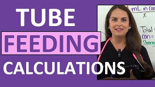 Tube Feeding Nursing Calculations Problems Dilution Enteral PEG and Nasogastric NG [upl. by Nunnery241]