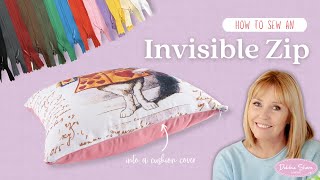 How to Sew invisible zips into cushion covers  two ways  by Debbie Shore [upl. by Etterrag]