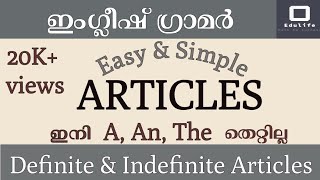 Articles  English Grammar  Simple Explanation in Malayalam [upl. by Ettebab266]