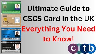 Ultimate Guide to CSCS Card in UK  How to get a CSCS Card  How much CSCS Card Cost  CSCS Test UK [upl. by Akkina]