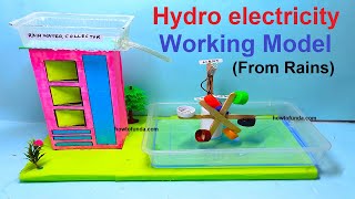 hydroelectricity working model  electricity generation using rain water  howtofunda [upl. by Julius209]