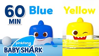 Colorful Baby Shark Doo Doo Doo 1 hour  Compilation  Baby Shark Remix  Baby Shark Official [upl. by Ahsenaj]