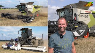 Getreideernte 2022 Mähdrescher Claas Lexion Traktor Xerion 5000 vom Lohnunternehmer Landwirtschaft [upl. by Kcirb]