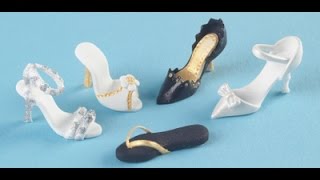 Franklysweet Tiny sugar shoes  high heels with gold bow [upl. by Ducan735]