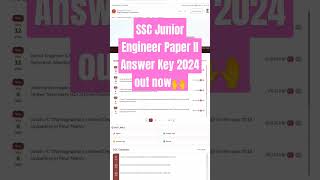 SSC Junior Engineer Paper II Answer Key 2024 out now🙌 [upl. by Frame]