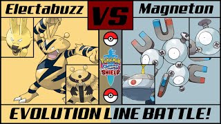 ELECTABUZZ vs MAGNETON  Evolution Line Battle [upl. by Nyleve551]