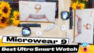 Model Microwear 9 Ultra Watch 49MM Wireless Charging Unboxing Review [upl. by Onfre]