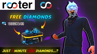 Freeah 500 diamondsah 😱 ✅️  Free diamonds in free fire tamil  Rooter app free fire diamond [upl. by Aleel]