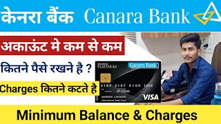 Canara Bank Minimum Balance and Charges  Canara Bank Account Opening minimum balance [upl. by Ane761]