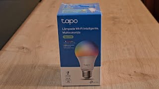 Unboxing Lâmpada WiFi Smart Inteligente Multicolorida RGB TPLink Tapo L530E 806 lúmens 8W  60W [upl. by Suraved]