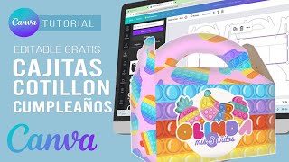 🎁🆓EDITABLE GRATIS CAJAS para COTILLON DE CUMPLEAÑOS [upl. by Osmen]