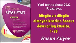 Düzgün və düzgün olmayan kəsrlər Dövrü onluq kəsrlər 158  Test toplusu 2023 Riyaziyyat [upl. by Analat]