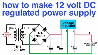 how to make 12v DC regulated power supply [upl. by Giltzow1]