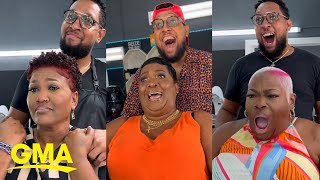 Tears disbelief and pure joy Barber shares viral reactions to hair transformations [upl. by Frankhouse]