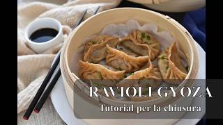 Gyoza ravioli a vapore  Tutorial della chiusura [upl. by Ardeen]