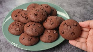 Easy Double Chocolate Chip Cookies Recipe at Home  Yummy [upl. by Alyal]