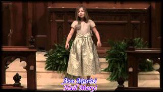 Ave Maria by Jackie Evancho with lyrics and English translation [upl. by Silliw603]