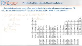 Chemistry Practice Problems Atomic Mass Calculations I [upl. by Kape]