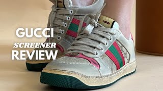 SNEAKER REVIEWS Gucci Screener Sneaker Review  Tryon [upl. by Elram]