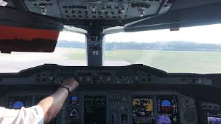 London Heathrow A380 cockpit view takeoff [upl. by Yssac]