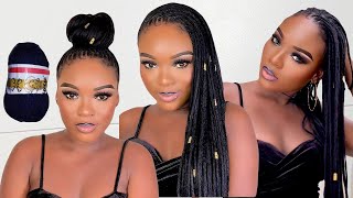 Amazing 🤩 From Yarn to knotless braids to locs wow 😱 how to make knotless braids with Yarn [upl. by Howland]