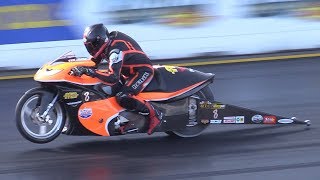 DRAG Bikes amp Motorcycles at NitrOlympX 2017  Top Fuel Turbo Hayabusa Pro Stock amp More [upl. by Lorianne]