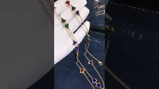 Bulgari Divas’ Dream Necklace 18K Yellow Gold Carnelian Lapis Malachite Sautoir Necklace [upl. by Leterg]