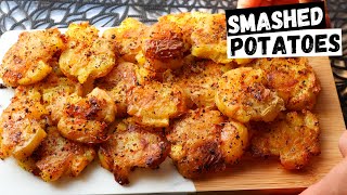 The Crispy SMASHED Potatoes Recipe that you NEED to Try  Easy Garlic amp Herb Smashed Potatoes [upl. by Appleby]