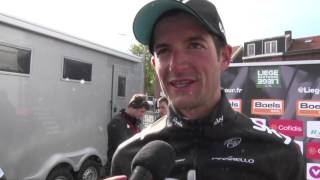 Wout Poels  Interview darrivée  LiègeBastogneLiège 2016 [upl. by Cousin675]