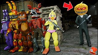 The Funny Animatronics Find Evil Pumpkin Head Hiding GTA 5 Mods FNAF RedHatter [upl. by Kelsy210]