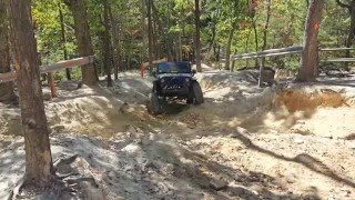 OFFROADING JEEP JK on 37s Rock Krawler 35 XFactor Sprintex Supercharged at Uwharrie [upl. by Nirik]