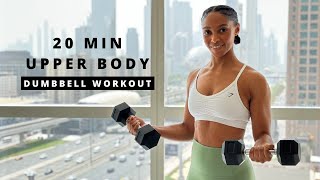 20 min Upper Body Dumbbell Workout Strength amp Tone🔥 [upl. by Eyahsal]