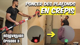 PONCER DES PLAFONDS POUR LES RENDRE LISSE  TEST PONCEUSE GIRAFE EINHELL TEDW 225 X  ÉPISODE 3 [upl. by Rosemonde]