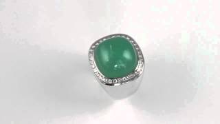 Silver Ring Chrysoprase Diamonds [upl. by Suedaht559]