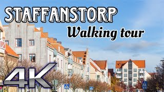 Staffanstorp Walking Tour 4k  Main street for shopping food and drinks [upl. by Camfort]