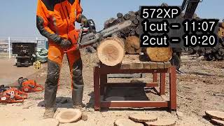 Husqvarna 550XP vs 560XP vs 572XP vs 592XP Cutting Speed Test part2 [upl. by Ardnuahc]