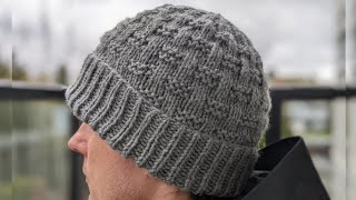 Easy Knit Hat for Men with Folded Brim [upl. by Enitsirhc]