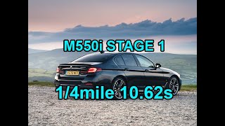 BMW G30 M550i 530HP STAGE1 14 Mile dragy 1062s [upl. by Sybley]